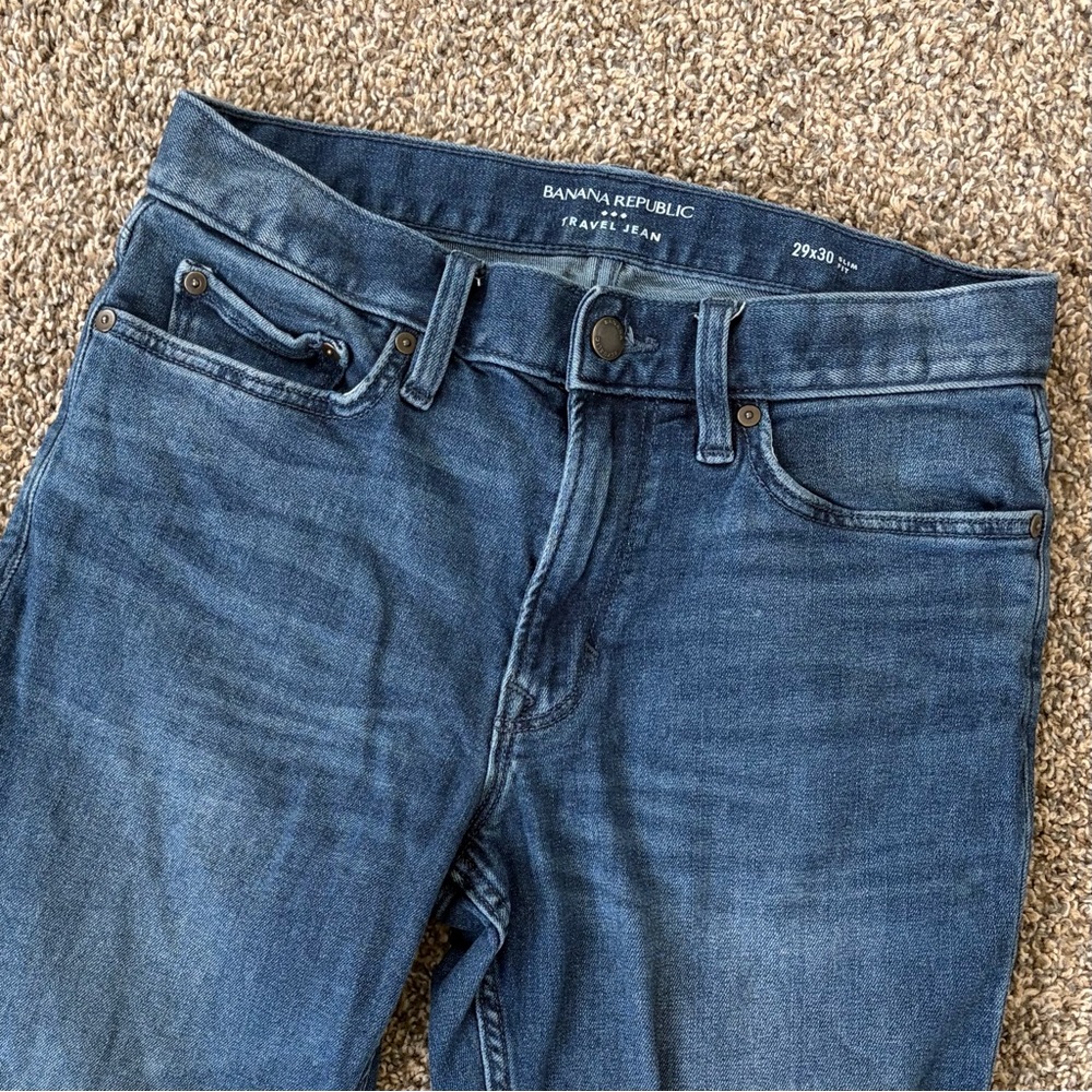 Banana Republic Men’s Travel Jean 29x30‎ (Altered to 29x28) With Distressing